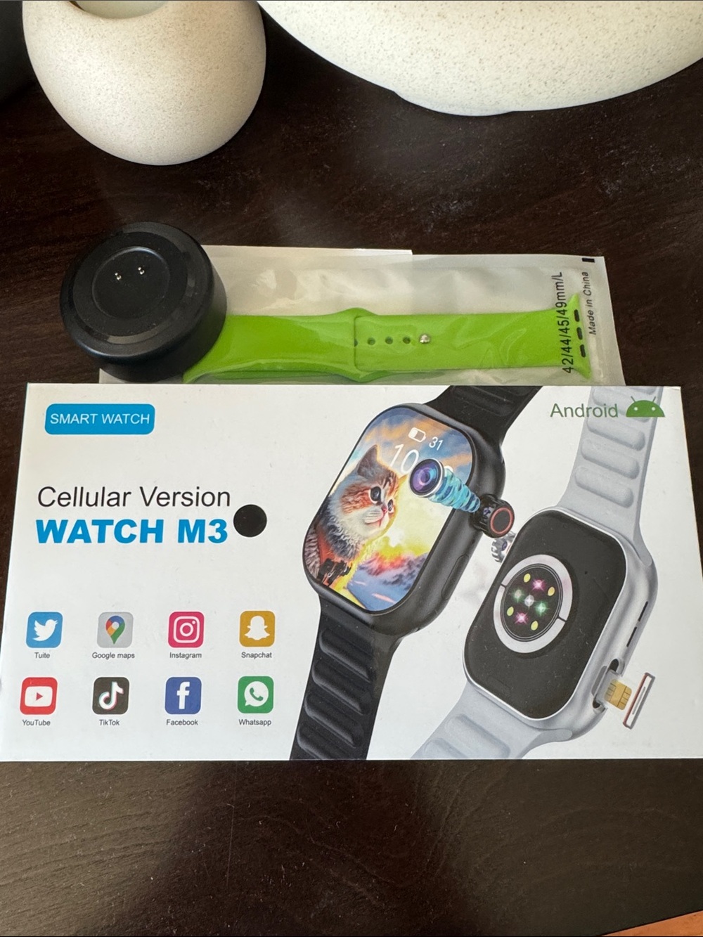 Cellular Version Watch M3 Smart Watch - Lime Green